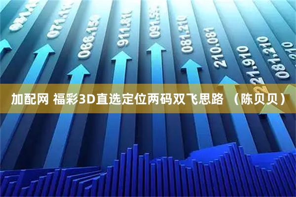 加配网 福彩3D直选定位两码双飞思路 （陈贝贝）